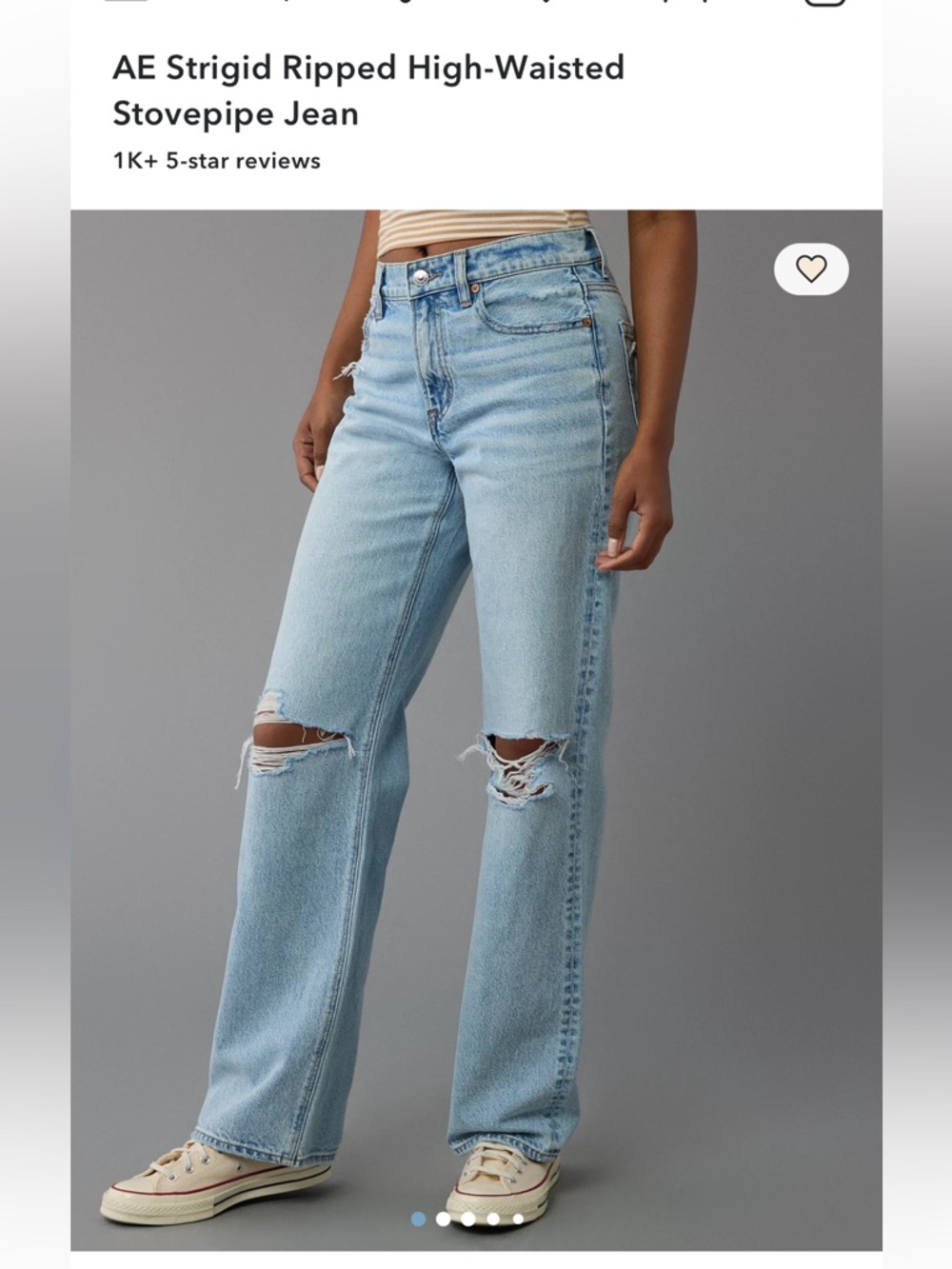 American Eagle Strigid Ripped High-Waisted Stovepipe Jean